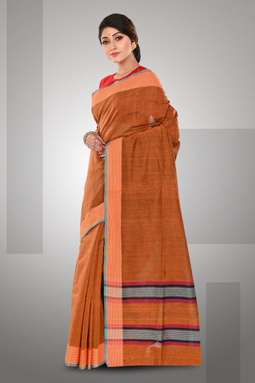 Khadi Silk Sari - Brown - NamegStore